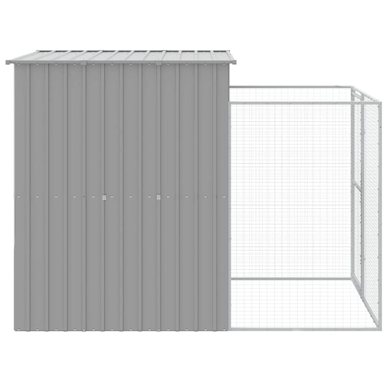 vidaXL horganyzott acél tetős kutyakennel 165x251x181 cm világosszürke
