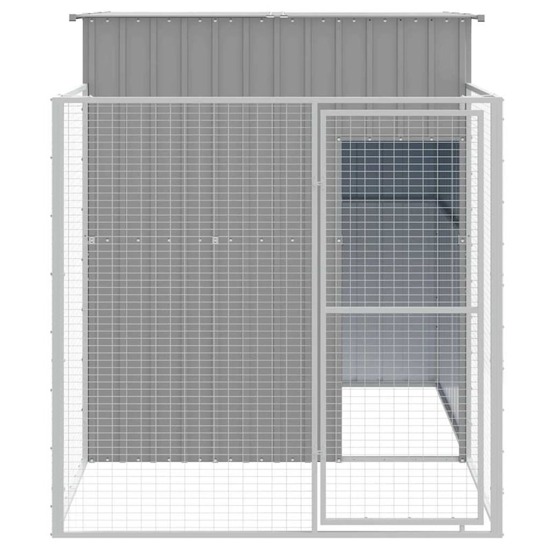 vidaXL horganyzott acél tetős kutyakennel 165x251x181 cm világosszürke