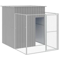 vidaXL horganyzott acél tetős kutyakennel 165x251x181 cm világosszürke 1