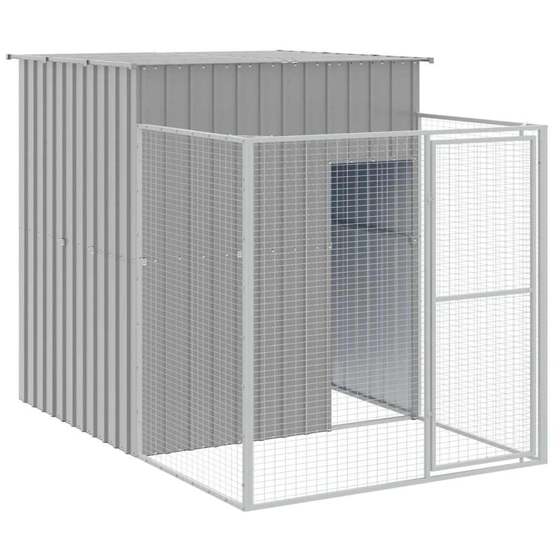 vidaXL horganyzott acél tetős kutyakennel 165x251x181 cm világosszürke