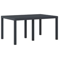 Masă de grădină vidaXL, antracit, poliratan, masă de exterior pentru dining, rezistentă la intemperii, 150x100x73 cm 4