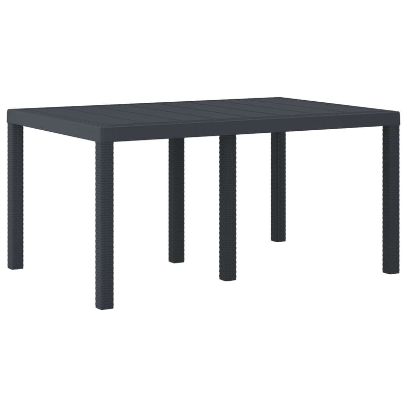 Masă de grădină vidaXL, antracit, poliratan, masă de exterior pentru dining, rezistentă la intemperii, 150x100x73 cm