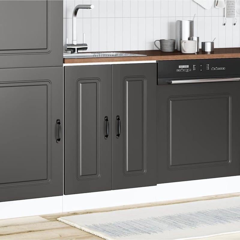 vidaXL Kalmar Mosogató Aljzat Szekrény 60x46x81,5 cm Fekete