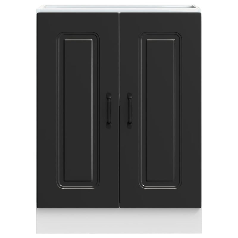 vidaXL Kalmar Mosogató Aljzat Szekrény 60x46x81,5 cm Fekete