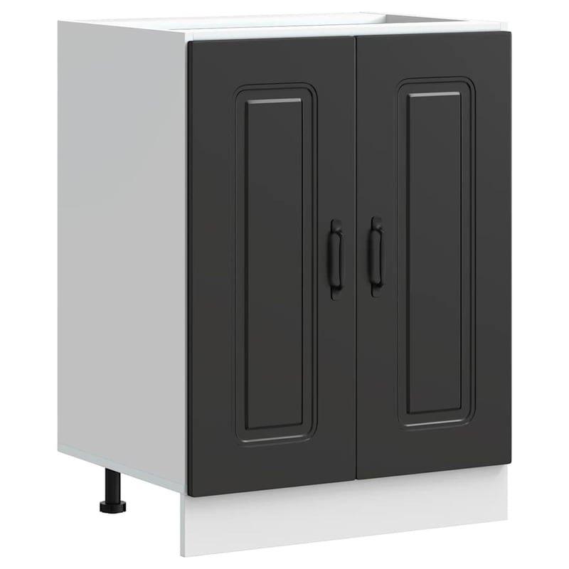 vidaXL Kalmar Mosogató Aljzat Szekrény 60x46x81,5 cm Fekete