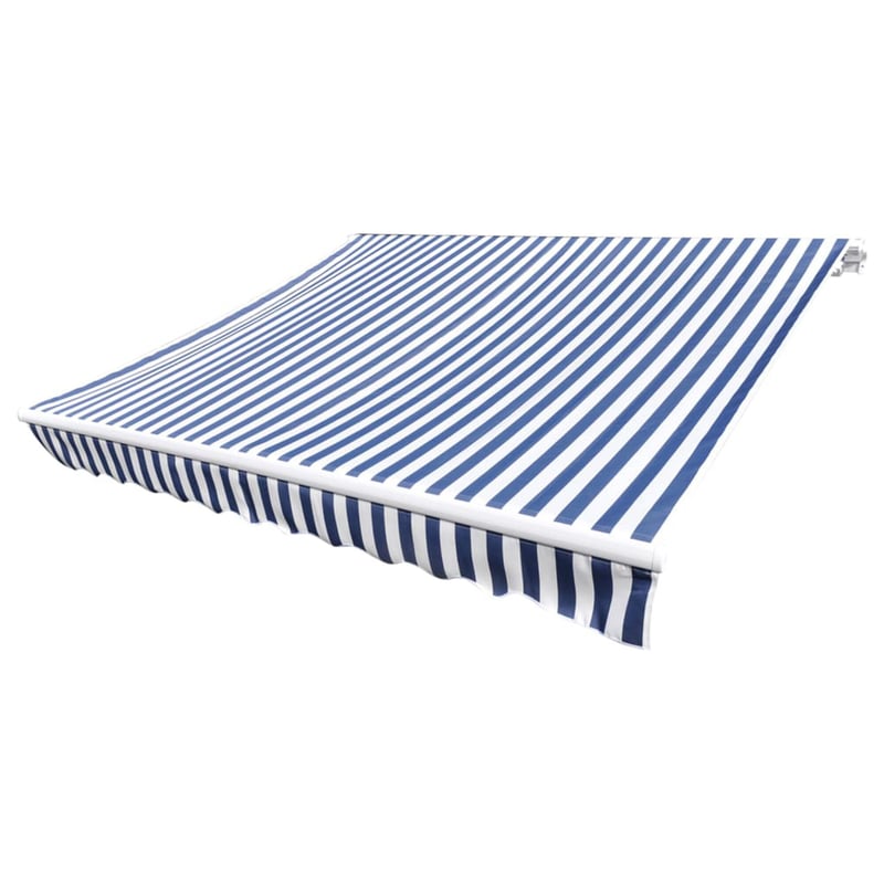 vidaXL kék-fehér vászon napellenző 5x3 m