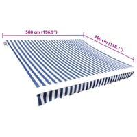 vidaXL kék-fehér vászon napellenző 5x3 m 5