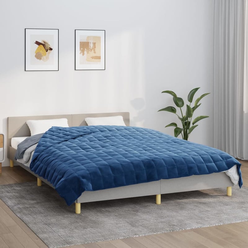 vidaXL kék súlyozott takaró 200x200 cm 9 kg