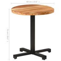 vidaXL kerek bisztróasztal 70 cm akácfa 6
