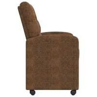 vidaXL Kerekes Étkező Szék 2 db Barna Műsuede 58x67x97 cm 5