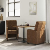 vidaXL Kerekes Étkező Szék 2 db Barna Műsuede 58x67x97 cm 3
