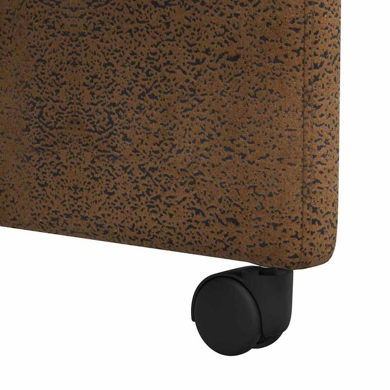 vidaXL Kerekes Étkező Szék 2 db Barna Műsuede 58x67x97 cm