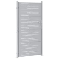 vidaXL Kerti Kapu 85x174 cm Rozsdamentes Acél Ezüst Zárolható Kültéri Kerítéskapu 4
