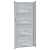 vidaXL Kerti Kapu 85x174 cm Rozsdamentes Acél Ezüst Zárolható Kültéri Kerítéskapu 6