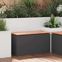 vidaXL Kerti pad Fekete 80x40x43 cm Acél 2