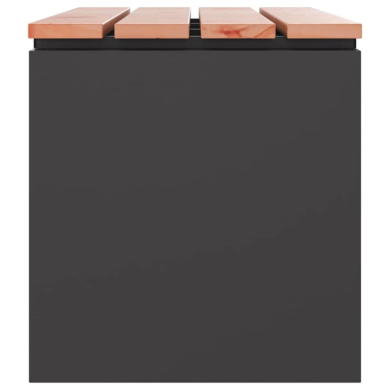 vidaXL Kerti pad Fekete 80x40x43 cm Acél