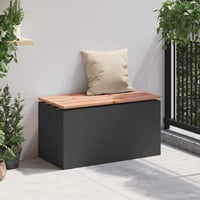 vidaXL Kerti pad Fekete 80x40x43 cm Acél 3