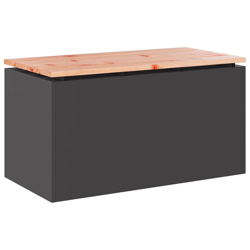 vidaXL Kerti pad Fekete 80x40x43 cm Acél