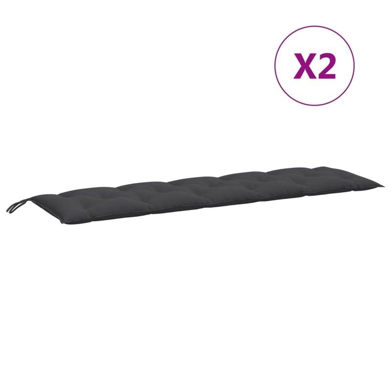 vidaXL kerti pad párna szett 2 db antracit 180x50x7 cm