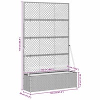 vidaXL Kertifuttató virágágyás Fekete 105x30x170cm Fém 8