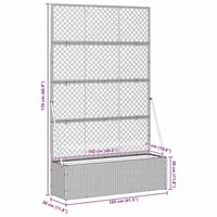 vidaXL Kertifuttató virágágyás Fekete 105x30x170cm Fém 9
