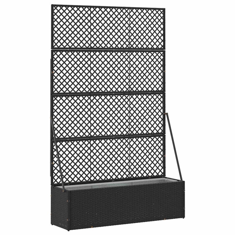 vidaXL Kertifuttató virágágyás Fekete 105x30x170cm Fém