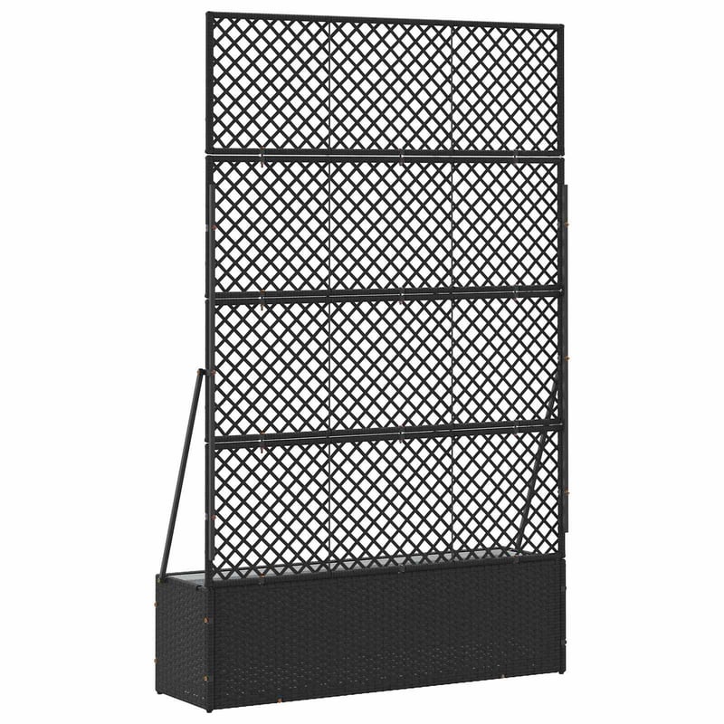 vidaXL Kertifuttató virágágyás Fekete 105x30x170cm Fém
