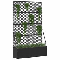 vidaXL Kertifuttató virágágyás Fekete 105x30x170cm Fém 2