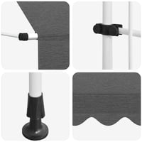 vidaXL kézzel feltekerhető napellenző 100 cm antracitszürke 6