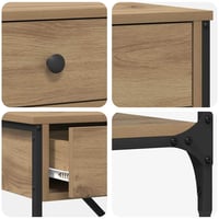 Masă consolă vidaXL cu sertar și rafturi, maro, 100x34,5x75 cm 9