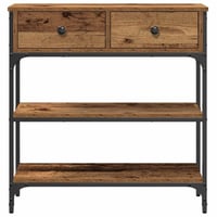 vidaXL Konzolasztal fiókkal Öreg fa 72,5x25x75 cm 6