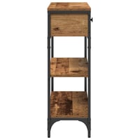 vidaXL Konzolasztal fiókkal Öreg fa 72,5x25x75 cm 7