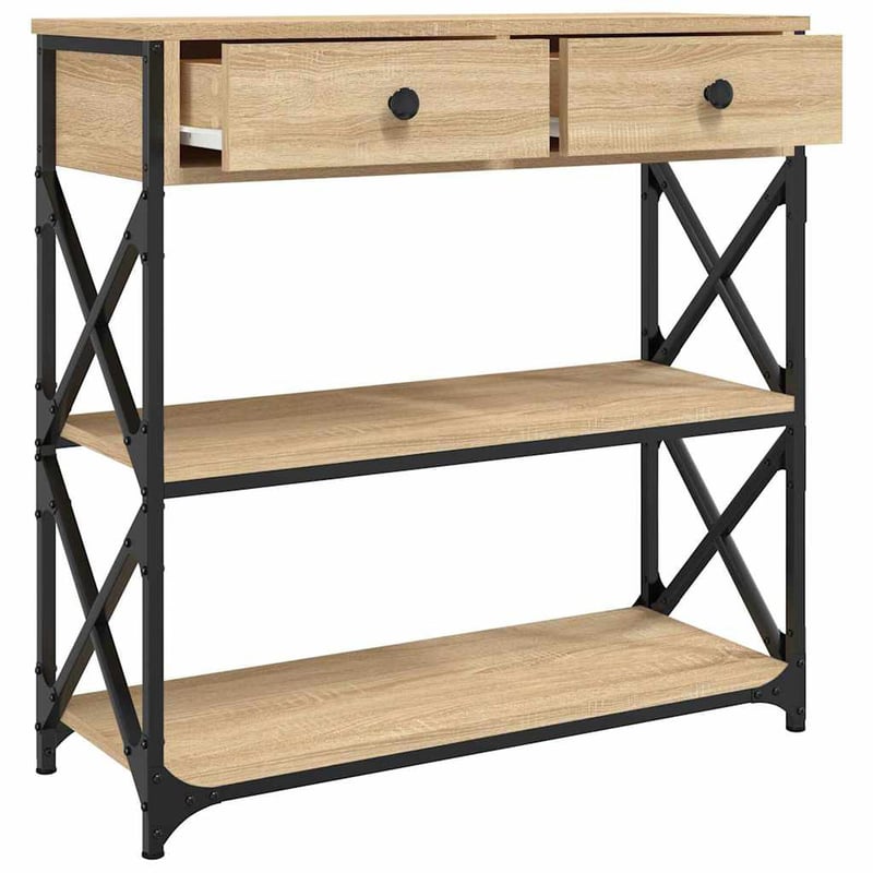 vidaXL Konzolos asztal Sonoma tölgy 75x28x75 cm