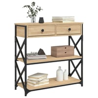 vidaXL Konzolos asztal Sonoma tölgy 75x28x75 cm 3