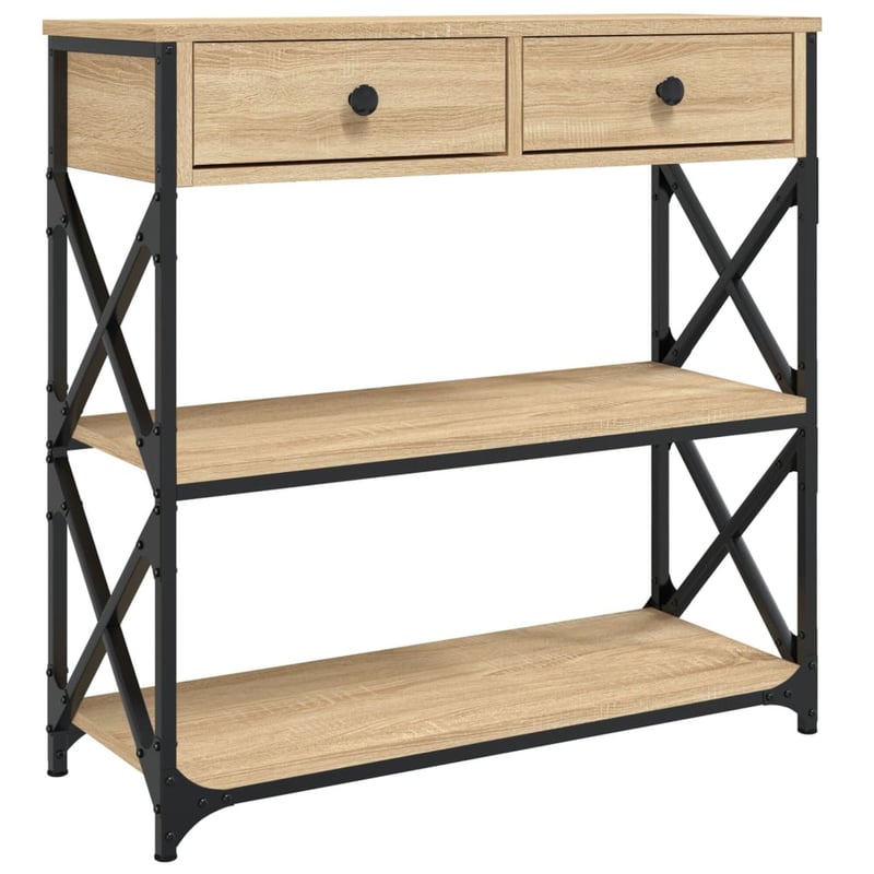 vidaXL Konzolos asztal Sonoma tölgy 75x28x75 cm