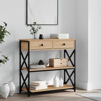 vidaXL Konzolos asztal Sonoma tölgy 75x28x75 cm 2