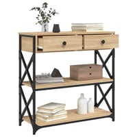 vidaXL Konzolos asztal Sonoma tölgy 75x28x75 cm 4