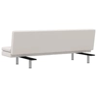 Canapea extensibilă vidaXL din piele ecologică, crem, reglabilă, cu două perne – pat de oaspeți extensibil pentru camera de zi 5