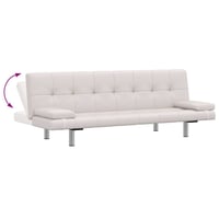 Canapea extensibilă vidaXL din piele ecologică, crem, reglabilă, cu două perne – pat de oaspeți extensibil pentru camera de zi 7