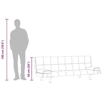 Canapea extensibilă vidaXL din piele ecologică, crem, reglabilă, cu două perne – pat de oaspeți extensibil pentru camera de zi 12