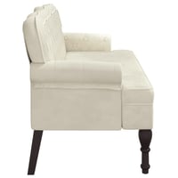 vidaXL krémszínű bársonypad háttámlával 119,5x64,5x75cm 4