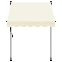 vidaXL krémszínű feltekerhető napellenző 150x150 cm szövet acél 3