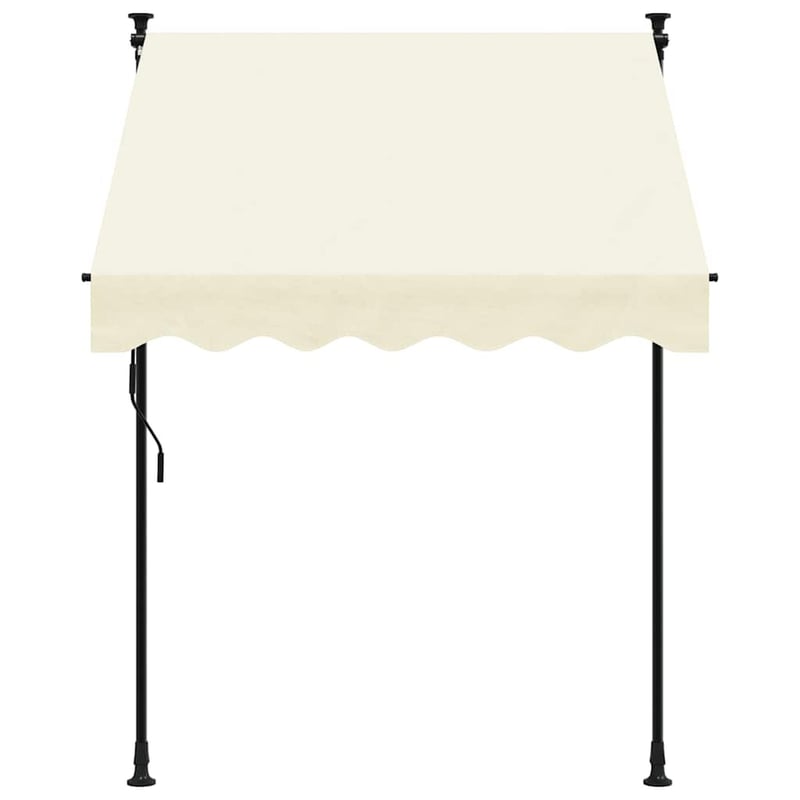 vidaXL krémszínű feltekerhető napellenző 150x150 cm szövet acél
