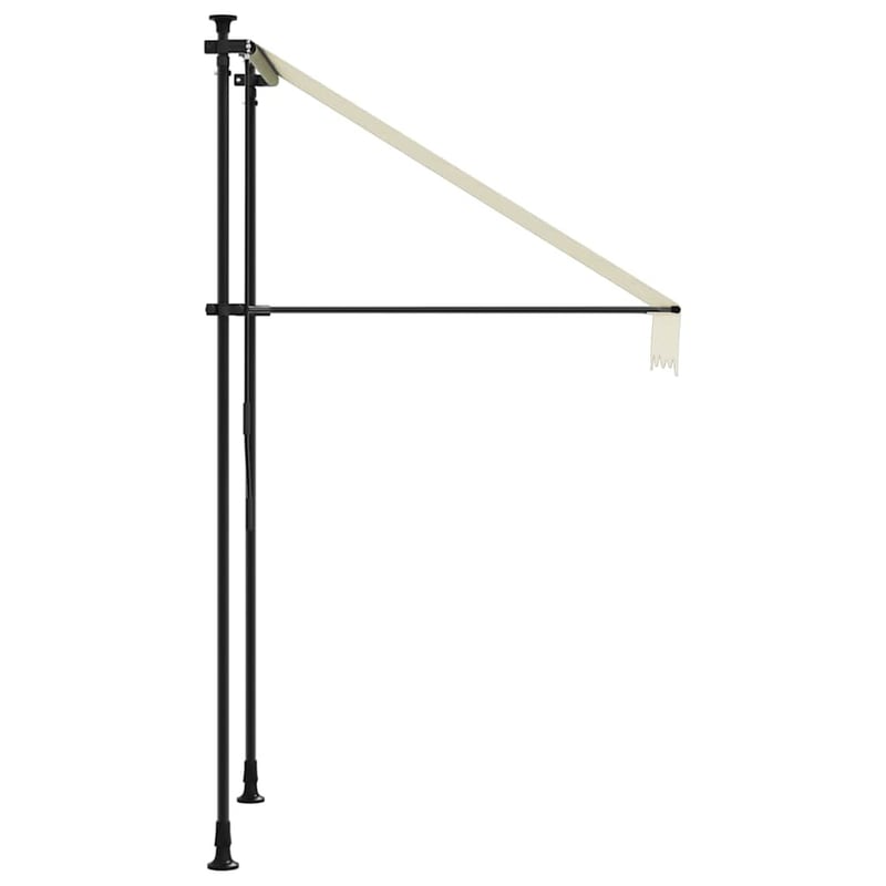 vidaXL krémszínű feltekerhető napellenző 150x150 cm szövet acél