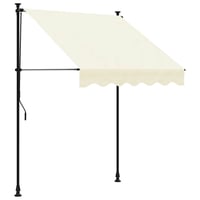 vidaXL krémszínű feltekerhető napellenző 150x150 cm szövet acél 2