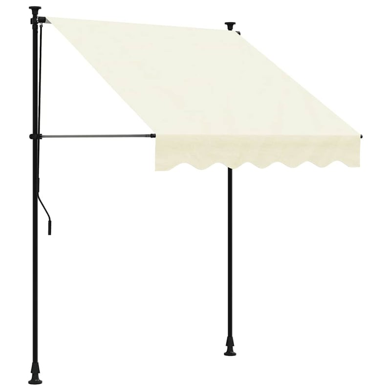 vidaXL krémszínű feltekerhető napellenző 150x150 cm szövet acél