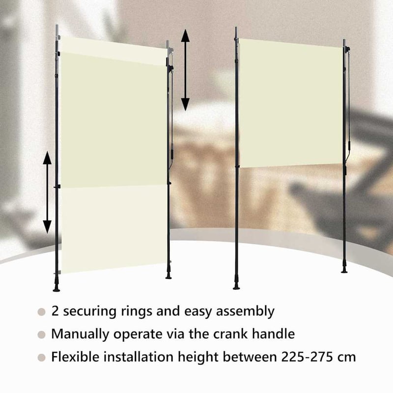 vidaXL krémszínű kültéri roló 120x270 cm