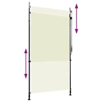 vidaXL krémszínű kültéri roló 120x270 cm 3