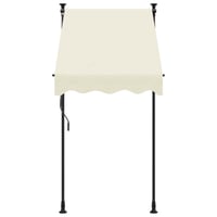 Copertină retractabilă vidaXL 150x100 cm, crem, cu cadru din oțel, parasolar manual pentru terasă și balcon 5