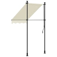 Copertină retractabilă vidaXL 150x100 cm, crem, cu cadru din oțel, parasolar manual pentru terasă și balcon 6